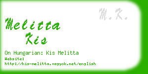 melitta kis business card